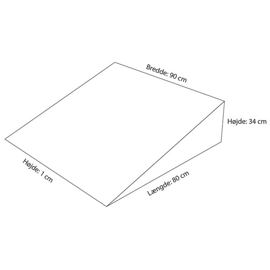 Høj kile i skumgummi til sengen - Højde 34 cm