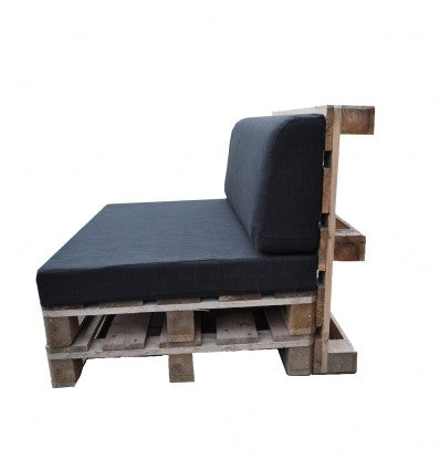 Ryghynde til pallesofa i sort Avallino betræk